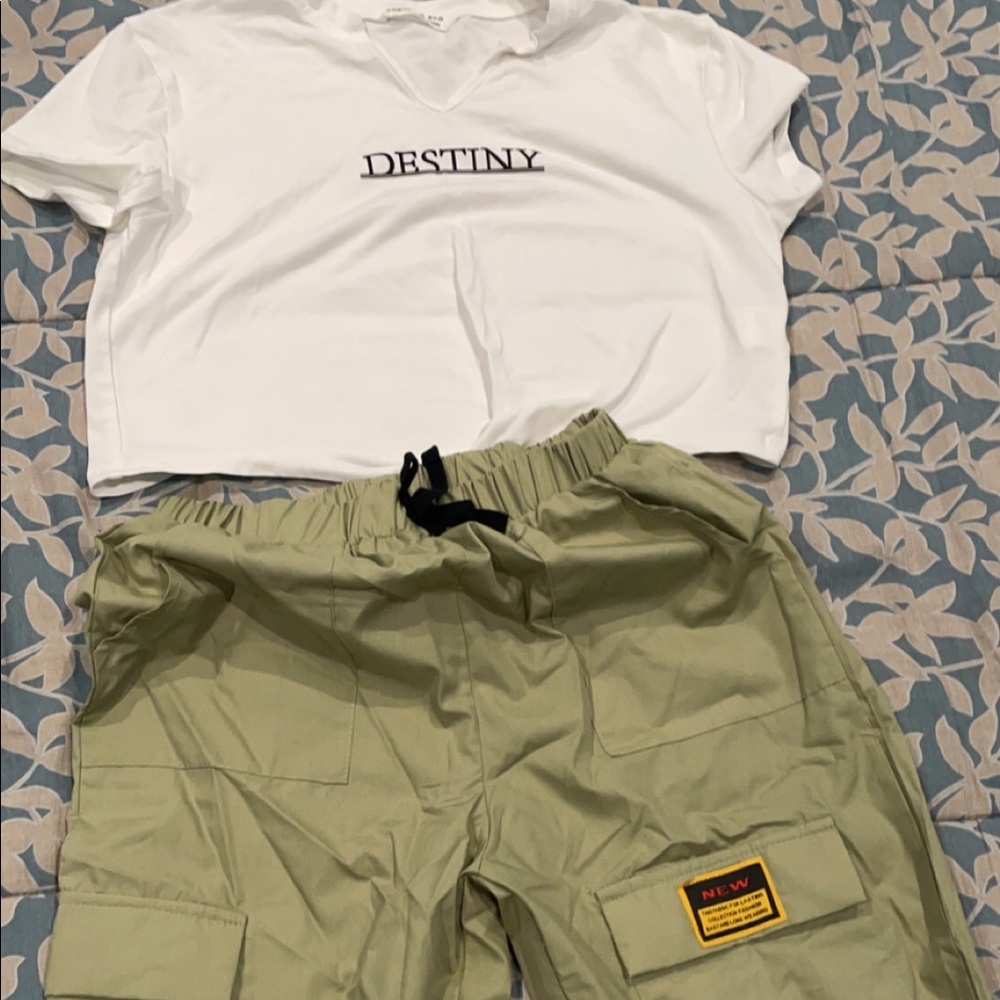 cute crop and pants set